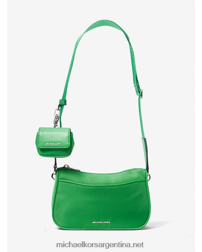 mujer verde palmera bolso bandolera mediano jet set de gabardina de nailon con funda para apple airpods pro Michael Kors T46HB0726