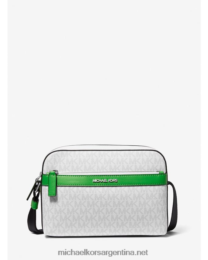 mujer verde palmera bolso cámara con logo Michael Kors T46HB0816