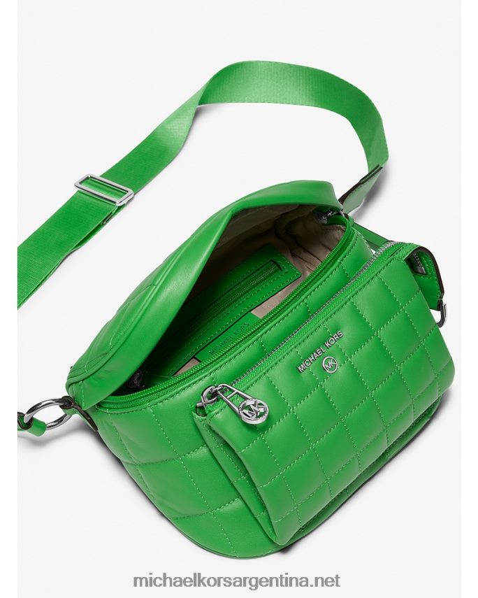 mujer verde palmera riñonera slater mediana de piel acolchada Michael Kors T46HB0882