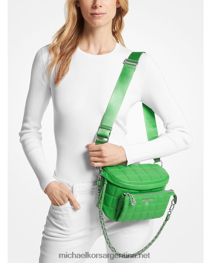 mujer verde palmera riñonera slater mediana de piel acolchada Michael Kors T46HB0882