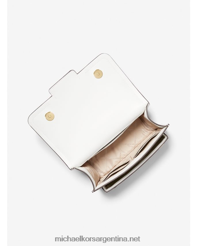 mujer Blanco óptico bolso de hombro heather grande con tachuelas de piel de cocodrilo en relieve Michael Kors T46HB01307