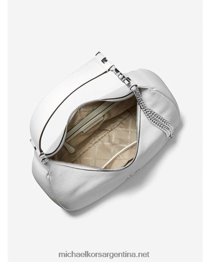 mujer Blanco óptico bolso de hombro piper grande de piel granulada Michael Kors T46HB01298