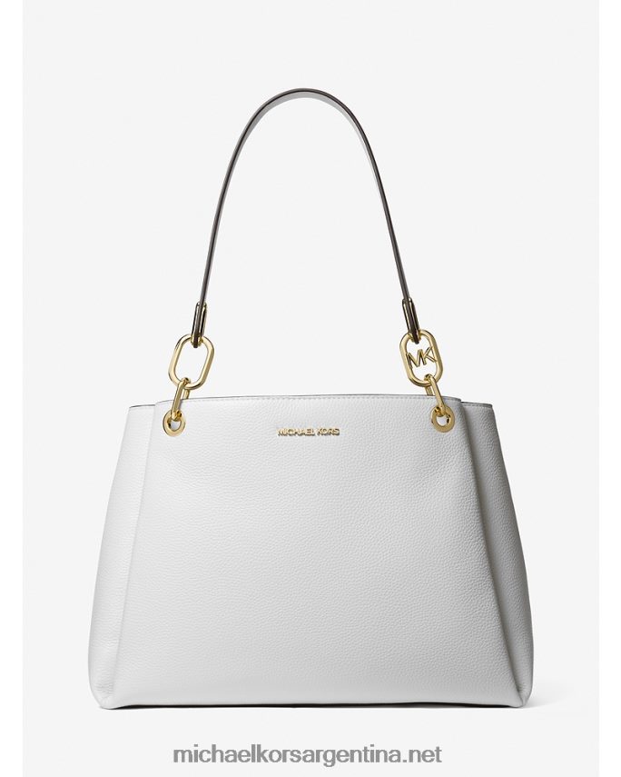 mujer Blanco óptico bolso de hombro trisha grande de piel granulada Michael Kors T46HB01318