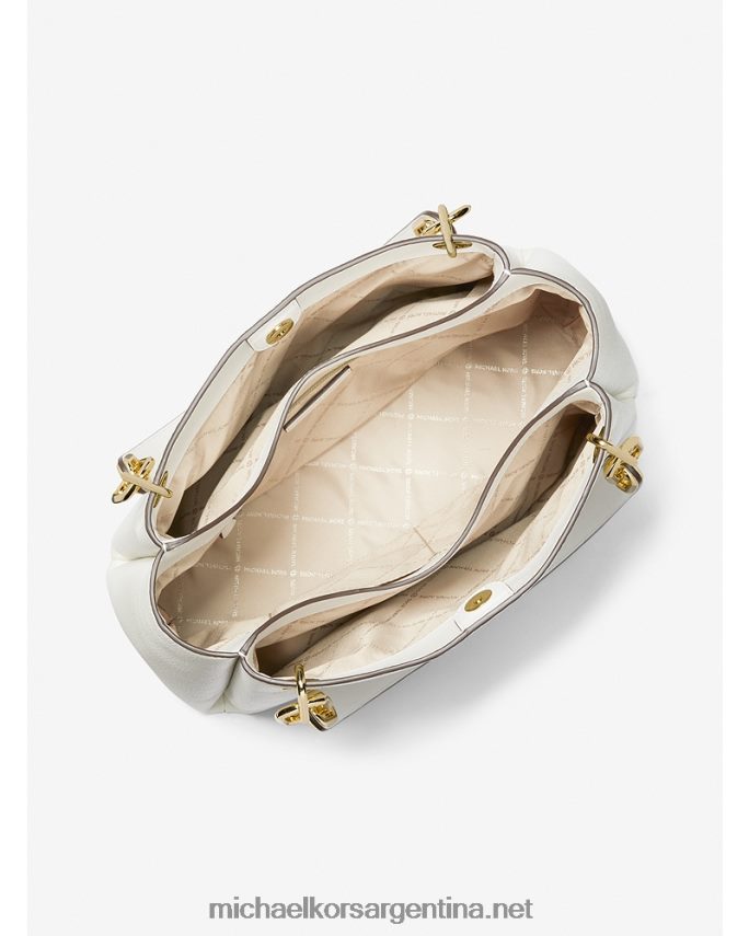 mujer Blanco óptico bolso de hombro trisha grande de piel granulada Michael Kors T46HB01318