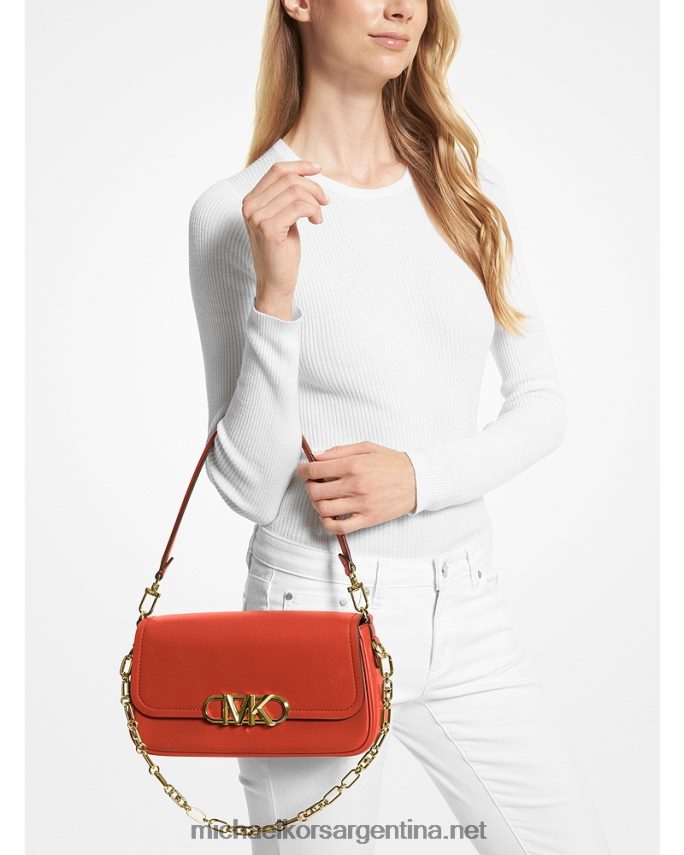 mujer Naranja intenso bolso de hombro parker mediano de piel Michael Kors T46HB01371