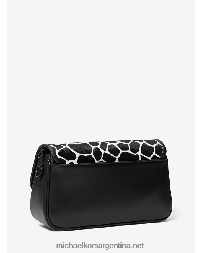mujer blanco negro bolso de hombro parker mediano de pelo de becerro con estampado animal Michael Kors T46HB01324