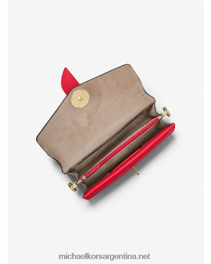 mujer carmesí bolsa de hombro Greenwich mediana convertible en piel saffiano con tachuelas Michael Kors T46HB01364