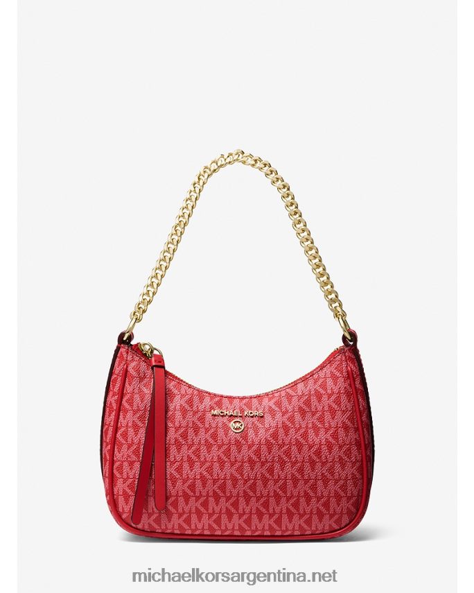 mujer carmesí bolso de mano pequeño con logo Michael Kors T46HB01357