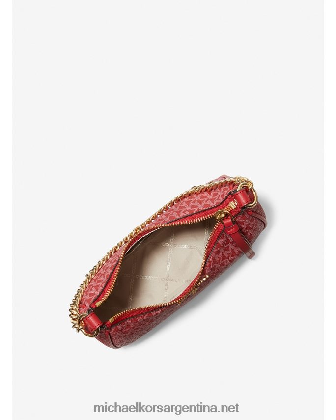 mujer carmesí bolso de mano pequeño con logo Michael Kors T46HB01357