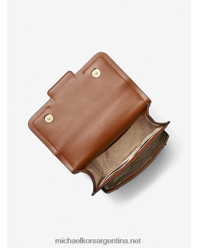 mujer castaña bolso de hombro heather grande con tachuelas de piel de cocodrilo en relieve Michael Kors T46HB01306