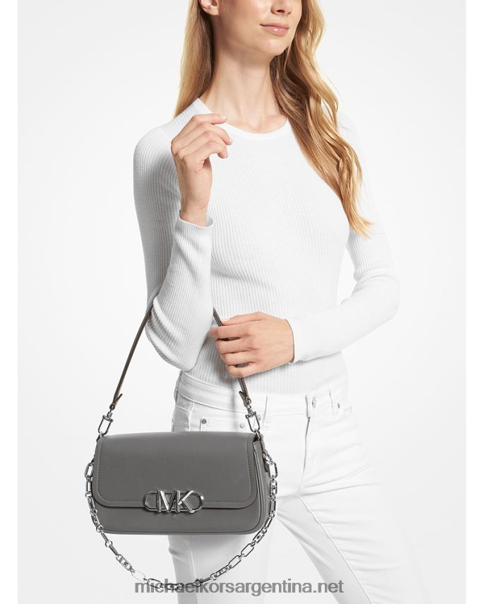 mujer cuero gris bolso de hombro parker mediano de piel Michael Kors T46HB01327