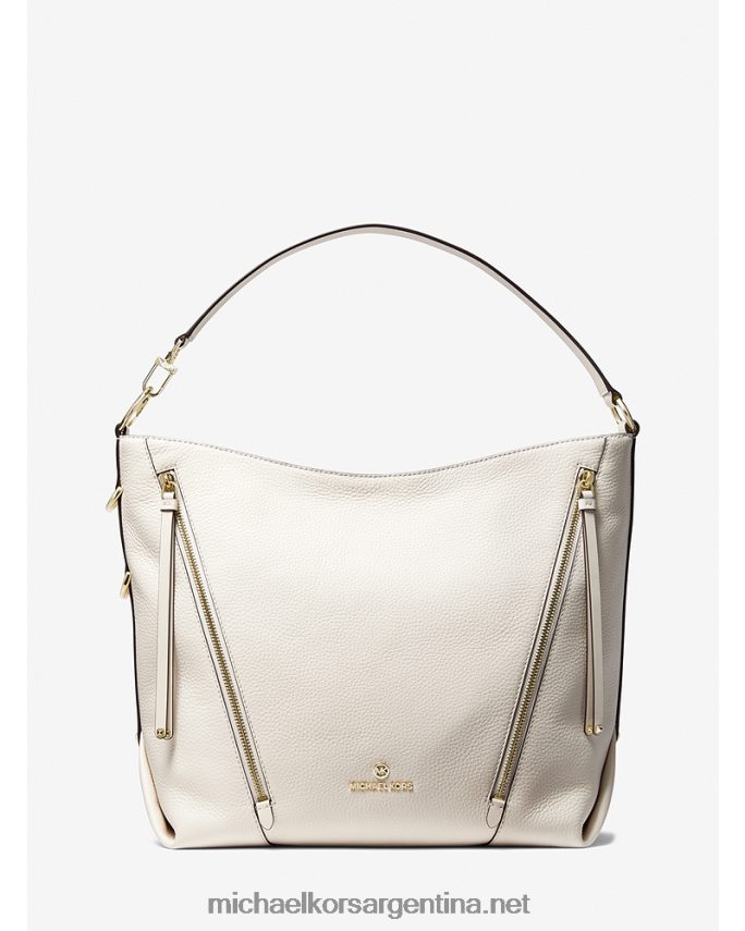 mujer es crema bolso de hombro brooklyn grande de piel granulada Michael Kors T46HB01379