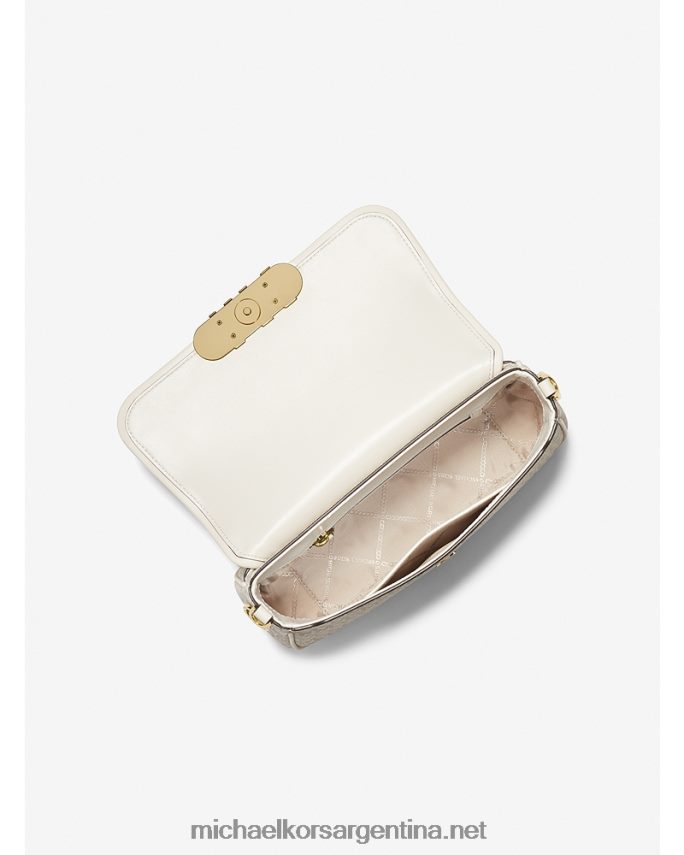 mujer furgoneta/crema bolsa de hombro Parker mediana con logo Michael Kors T46HB01320