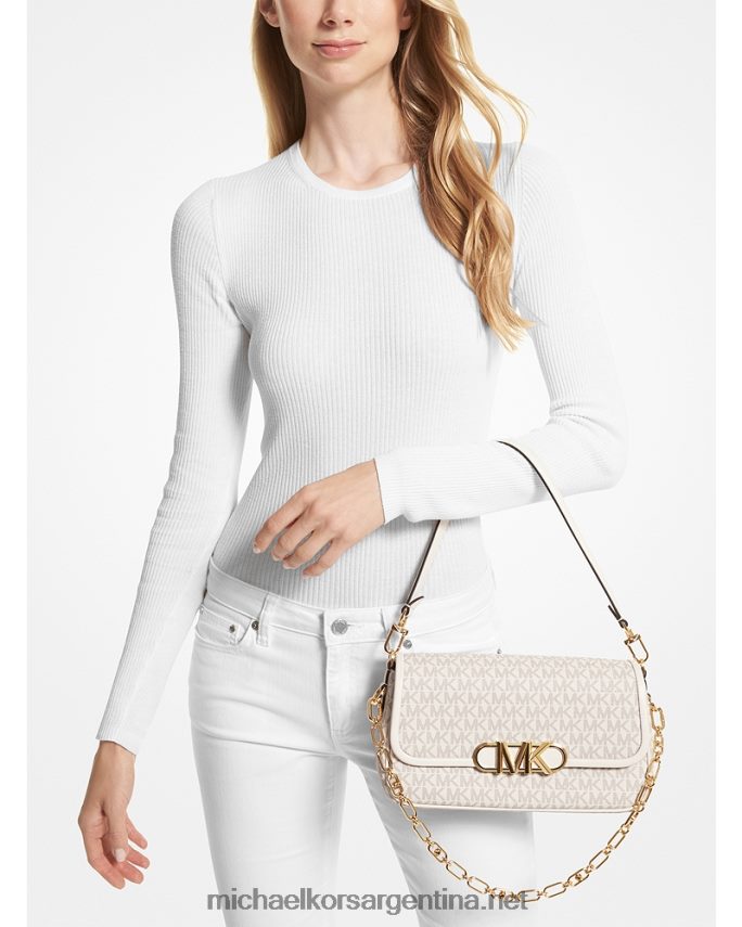 mujer furgoneta/crema bolsa de hombro Parker mediana con logo Michael Kors T46HB01320