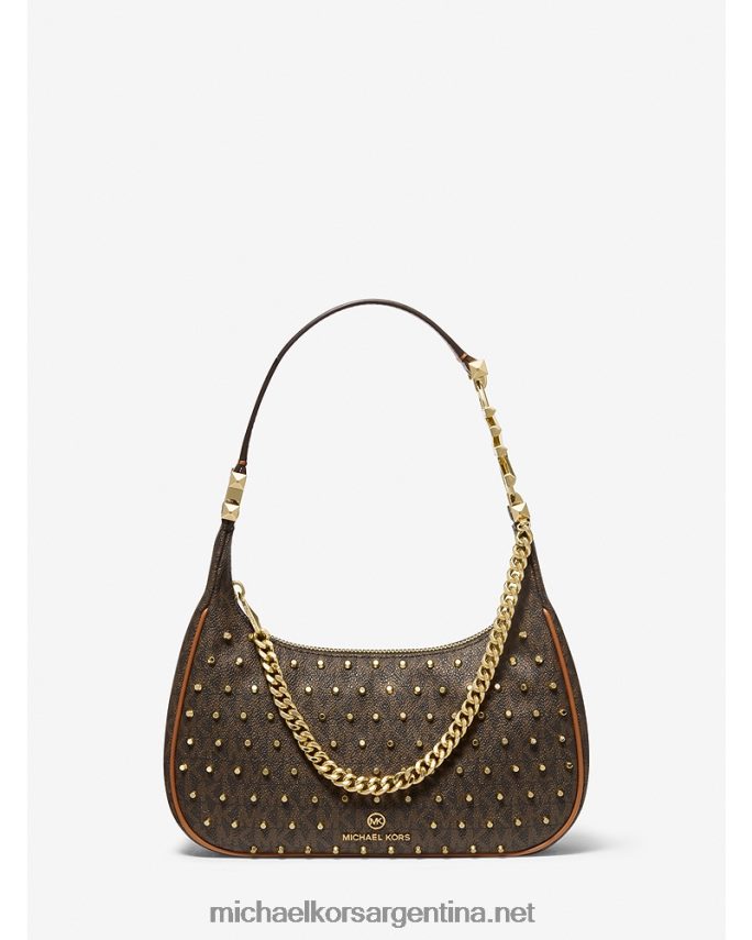 mujer marrón/bellota bolsa de hombro Piper pequeña con logo y tachuelas Michael Kors T46HB01359