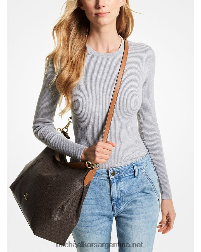 mujer marrón/bellota bolso de hombro Sienna grande con logo Michael Kors T46HB01386