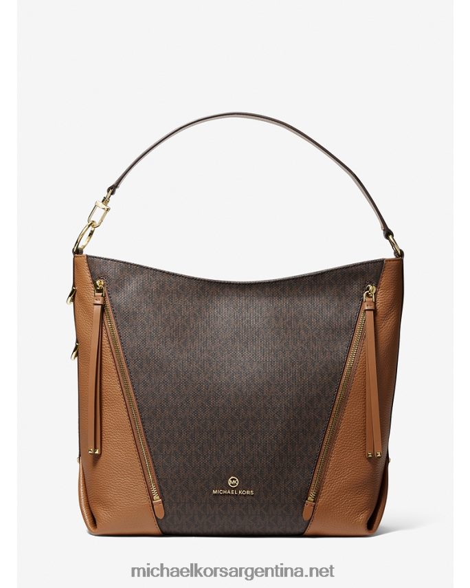 mujer marrón/bellota bolso de hombro brooklyn grande con logo Michael Kors T46HB01382