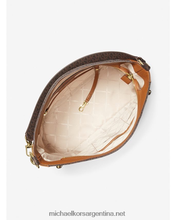 mujer marrón/bellota bolso de hombro brooklyn grande con logo Michael Kors T46HB01382