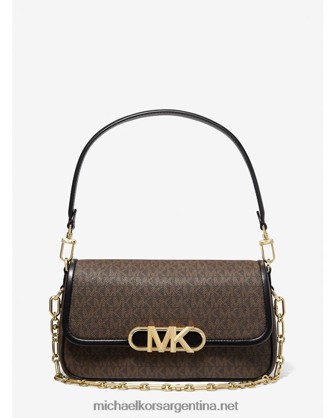 mujer marrón/negro bolsa de hombro Parker mediana con logo Michael Kors T46HB01322