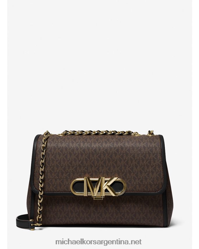 mujer marrón/negro bolsa de hombro parker extragrande con logo Michael Kors T46HB01303