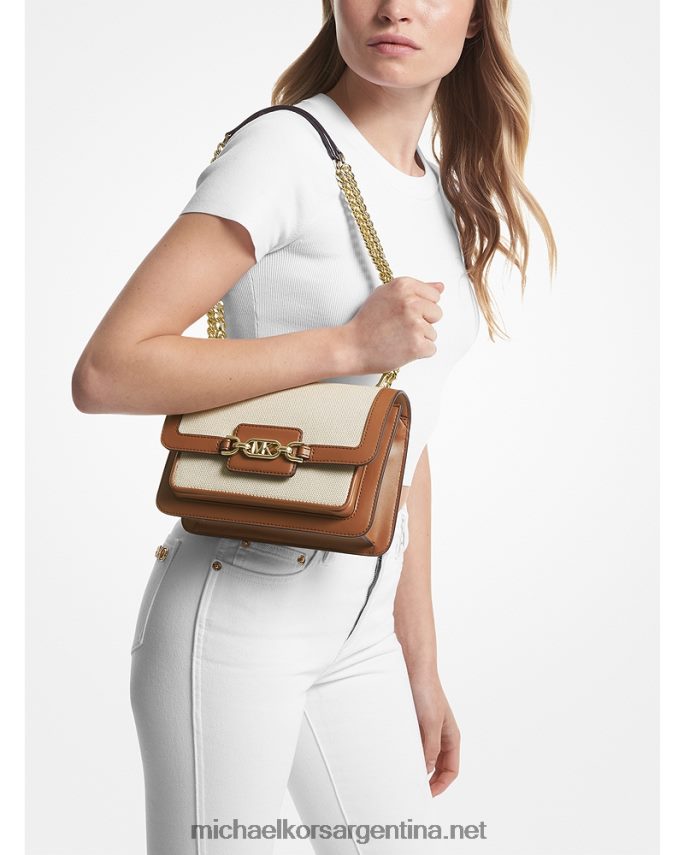 mujer natural/equipaje bolso de hombro heather grande de lona y piel sintética Michael Kors T46HB01294