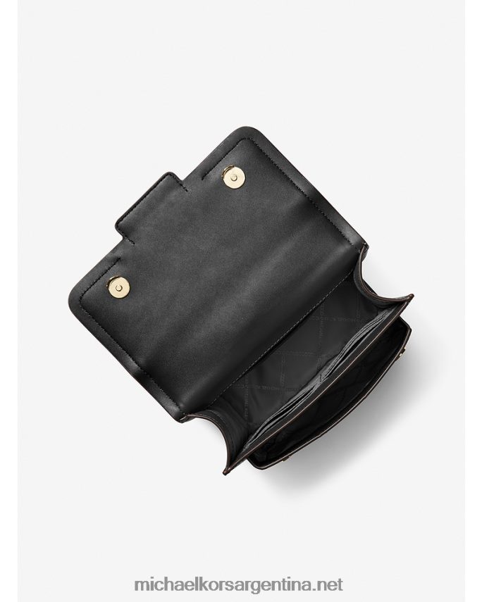 mujer negro bolso de hombro heather grande con tachuelas de piel de cocodrilo en relieve Michael Kors T46HB01308