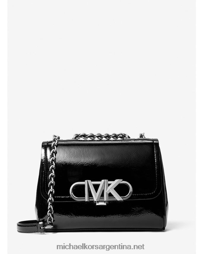 mujer negro bolso de hombro parker mediano de charol arrugado Michael Kors T46HB01333