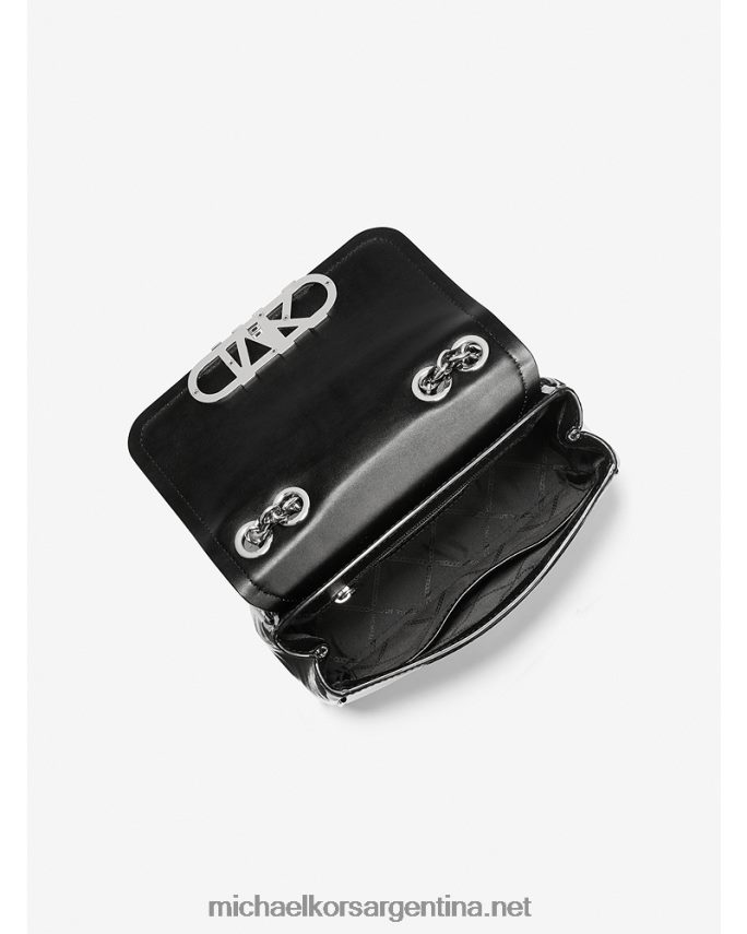 mujer negro bolso de hombro parker mediano de charol arrugado Michael Kors T46HB01333