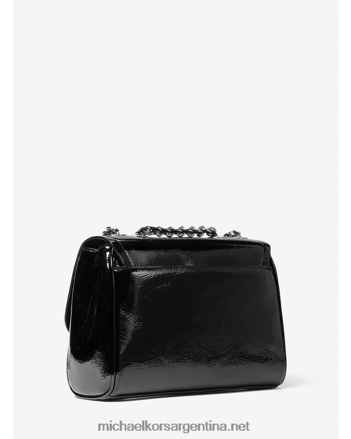 mujer negro bolso de hombro parker mediano de charol arrugado Michael Kors T46HB01333