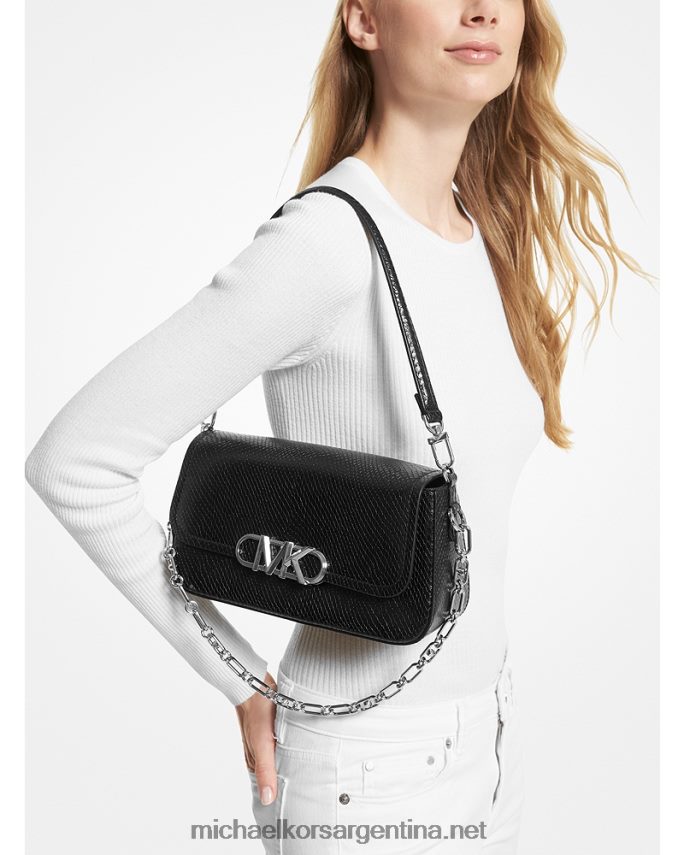 mujer negro bolso de hombro parker mediano de piel grabada con serpiente Michael Kors T46HB01368