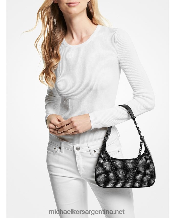mujer negro bolso de hombro piper pequeño con adornos Michael Kors T46HB01361
