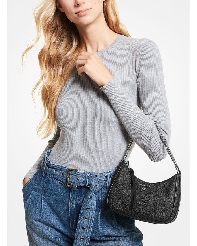 mujer negro bolso de mano pequeño con logo Michael Kors T46HB01353