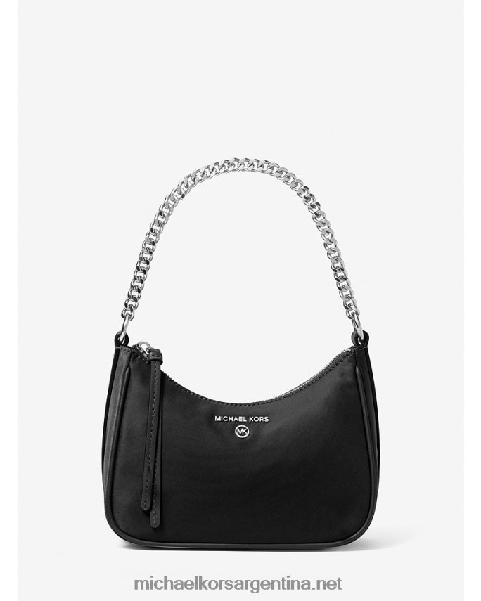 mujer negro bolso de mano pequeño en gabardina de nailon con dije jet set Michael Kors T46HB01348