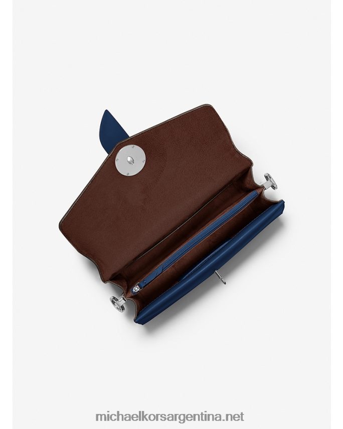 mujer río azul bolsa de hombro Greenwich mediana de piel saffiano con tachuelas Michael Kors T46HB01336