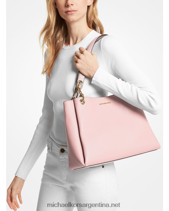 mujer rubor en polvo bolso de hombro trisha grande de piel granulada Michael Kors T46HB01321