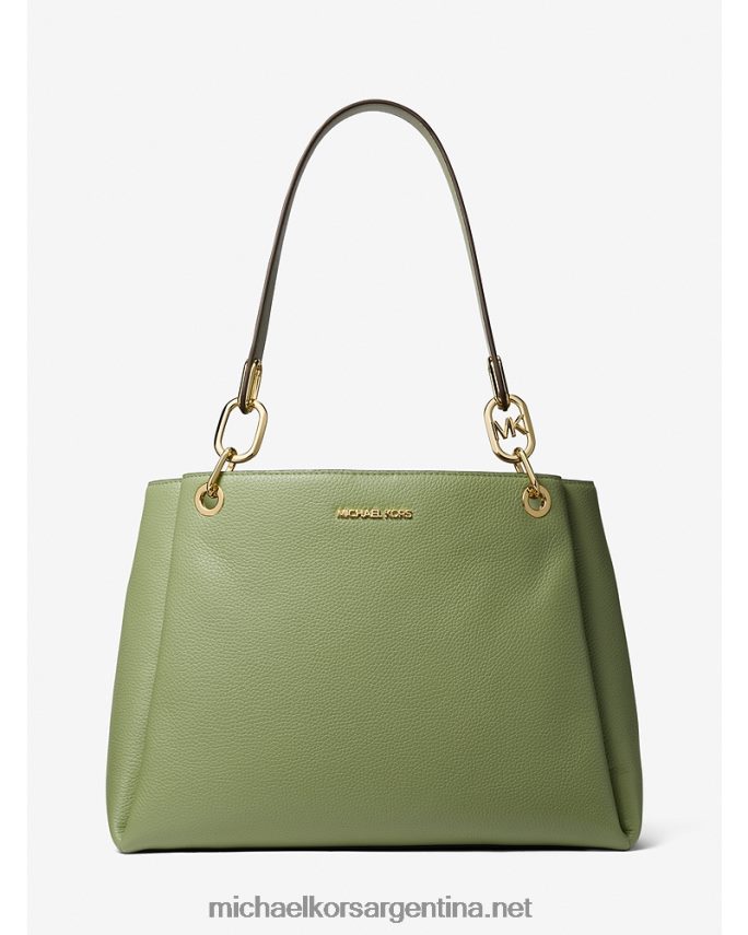 mujer salvia ligera bolso de hombro trisha grande de piel granulada Michael Kors T46HB01319