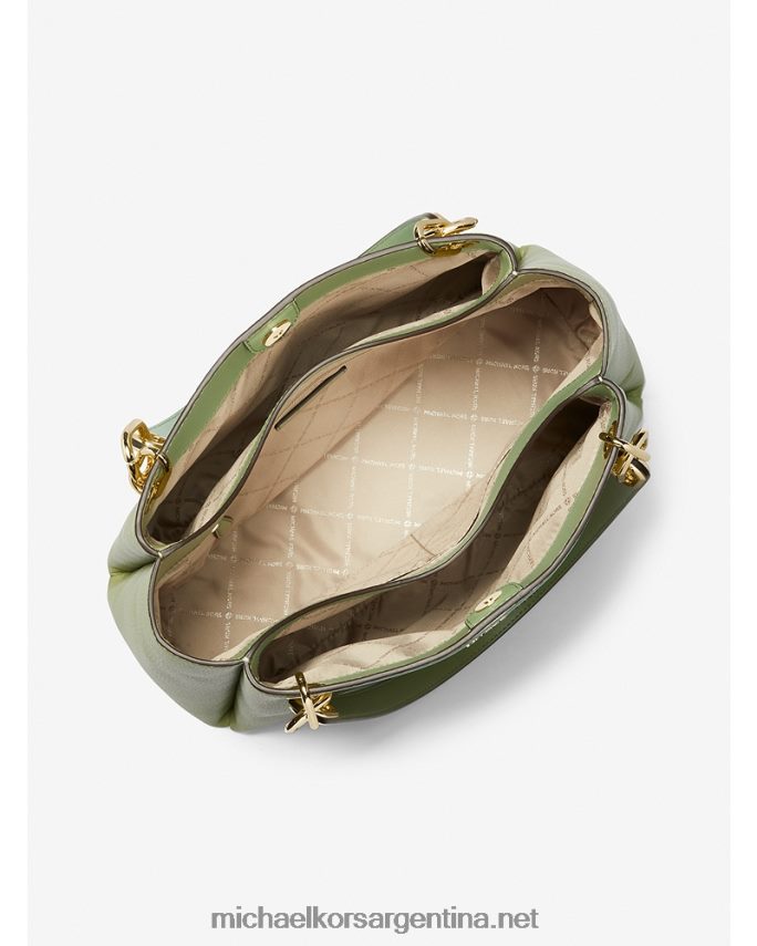 mujer salvia ligera bolso de hombro trisha grande de piel granulada Michael Kors T46HB01319