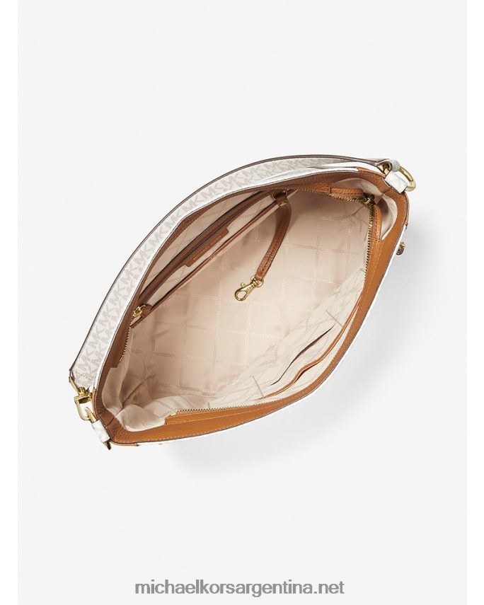 mujer vainilla/bellota bolso de hombro brooklyn grande con logo Michael Kors T46HB01384