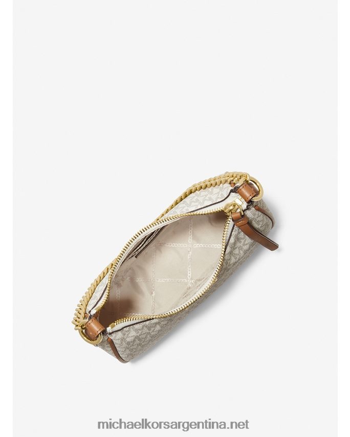 mujer vainilla/bellota bolso de mano pequeño con logo Michael Kors T46HB01374