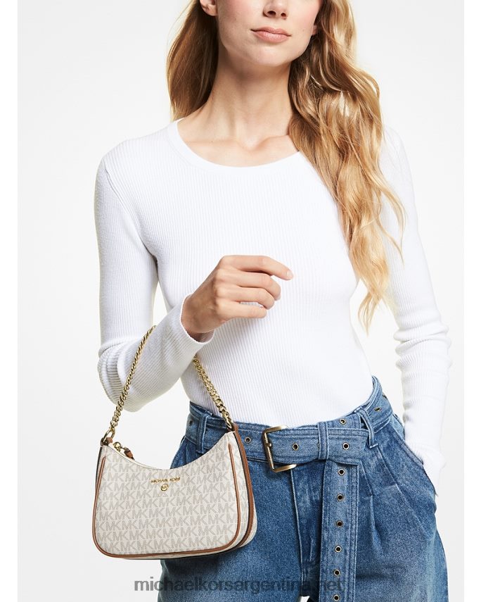 mujer vainilla/bellota bolso de mano pequeño con logo Michael Kors T46HB01374