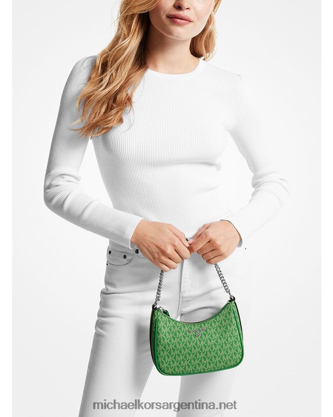 mujer verde palmera bolso de mano pequeño con logo Michael Kors T46HB01350