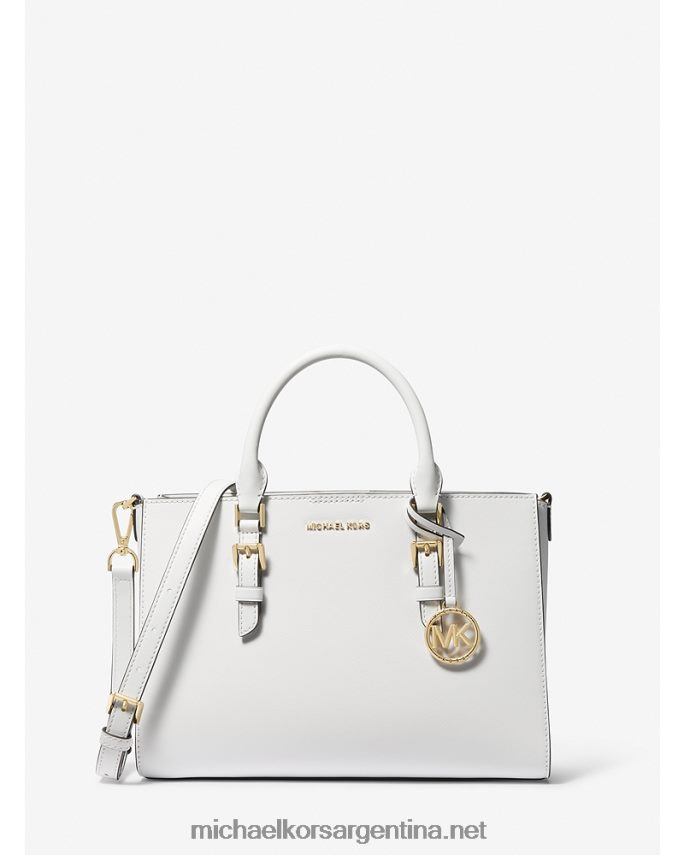 mujer Blanco óptico bolso satchel 2 en 1 mediano Sally de piel saffiano y logo Michael Kors T46HB01431