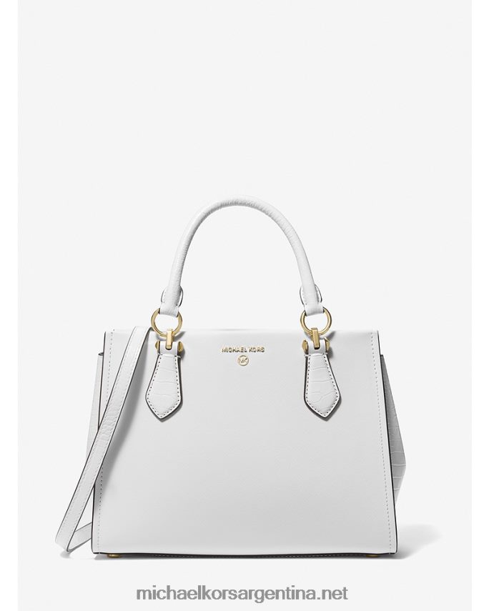 mujer Blanco óptico bolso satchel marilyn mediano de piel saffiano Michael Kors T46HB01397