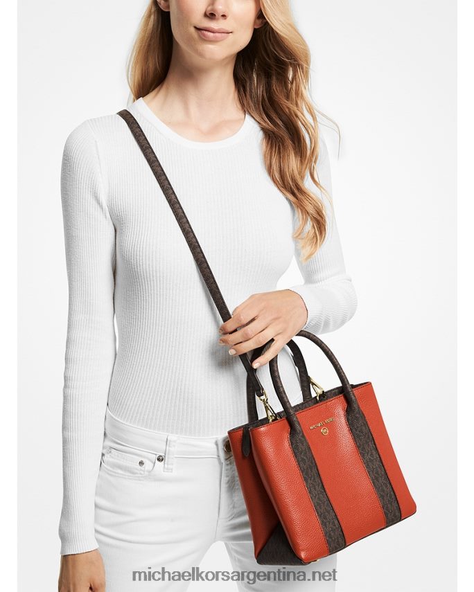 mujer Naranja intenso bolso messenger austin mediano de piel granulada Michael Kors T46HB01473