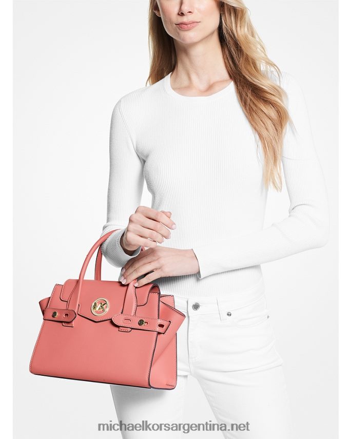 mujer Rosa de té satchel carmen mediano de piel sintetica con cinturon Michael Kors T46HB01457
