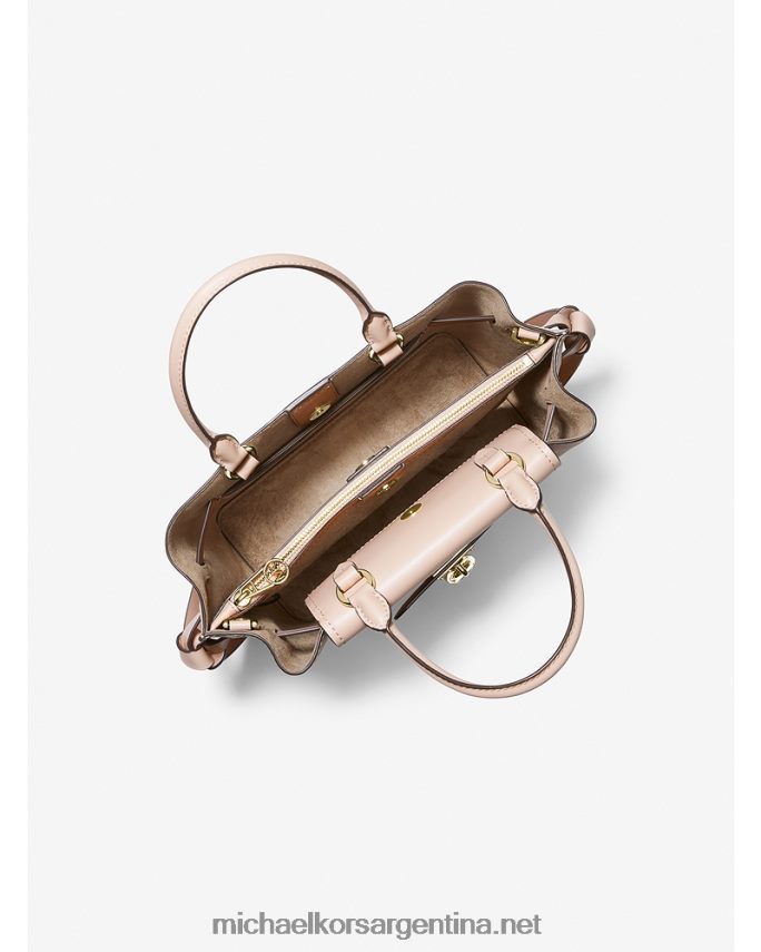 mujer Rosa suave bolso satchel hamilton legacy pequeño de piel con cinturón Michael Kors T46HB01464