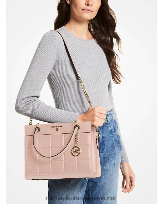 mujer Rosa suave bolso satchel susan mediano de piel acolchada Michael Kors T46HB01513