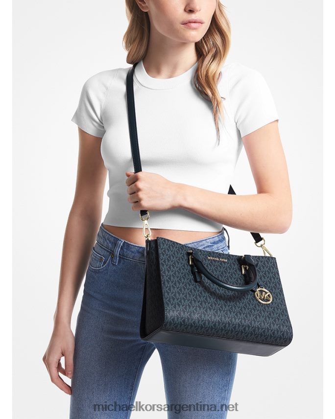 mujer admrl/plazul bolso satchel mediano 2 en 1 con logo y piel sintética Michael Kors T46HB01428