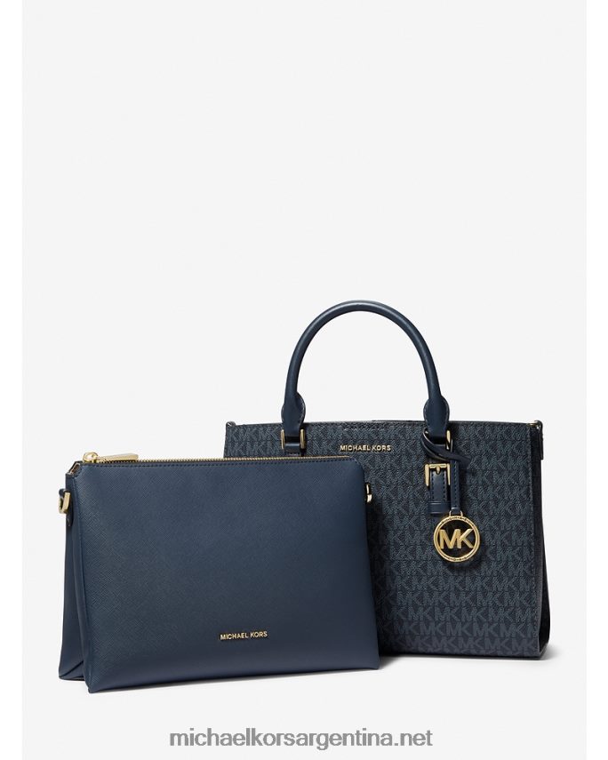 mujer admrl/plazul bolso satchel mediano 2 en 1 con logo y piel sintética Michael Kors T46HB01428