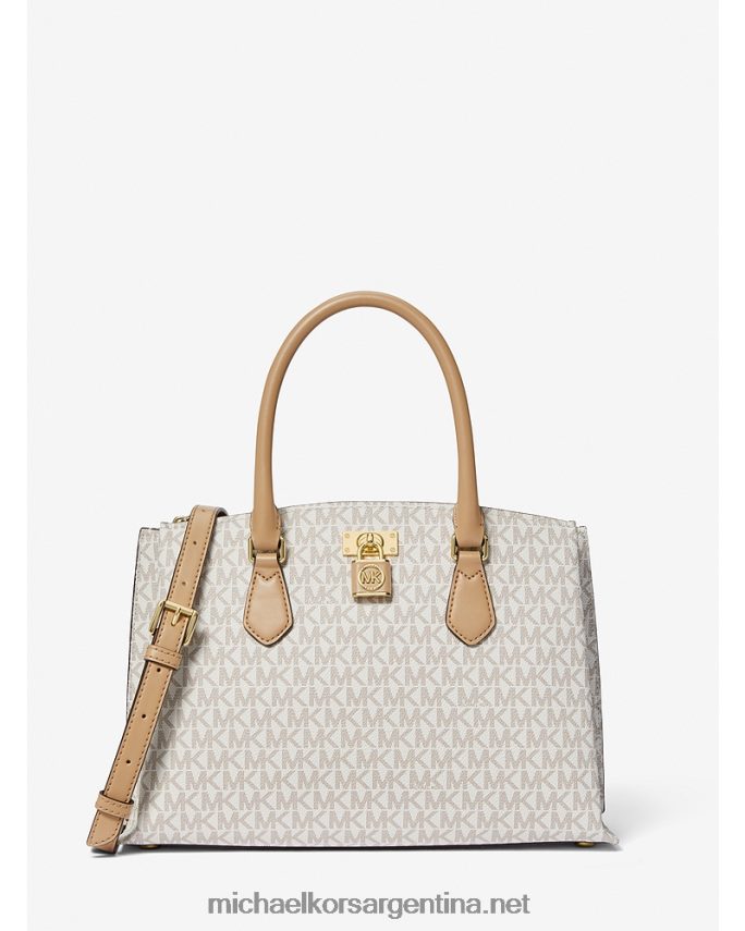 mujer camello bolso satchel rubí mediano con logo Michael Kors T46HB01484